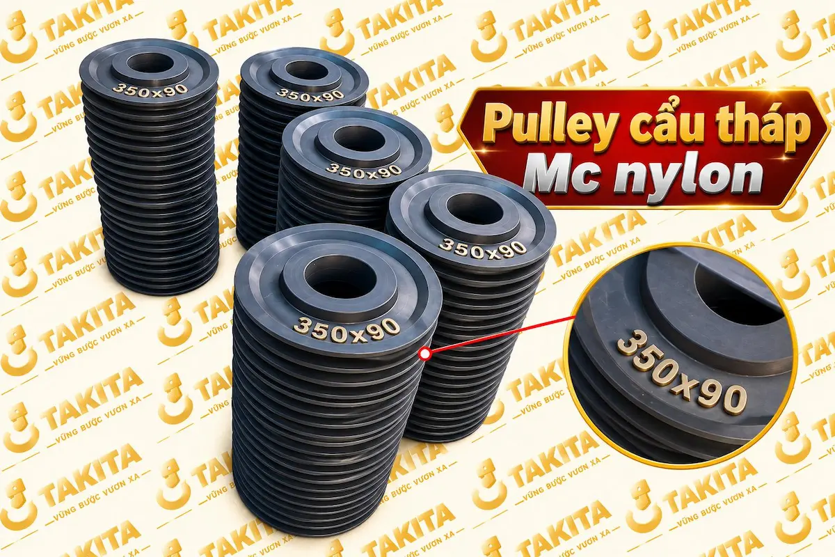 Pulley cẩu tháp MC nylon 350x90 mm